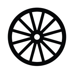 Fototapeta premium Wheel With Eight Spokes Icon Vector Illustration