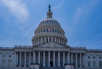 Fototapeta premium Capitol Building. Historic symbol of American democracy. United States Congress in Washington, DC. The Capitol dome over Capitol Hill. Federal government in the nation's capital.