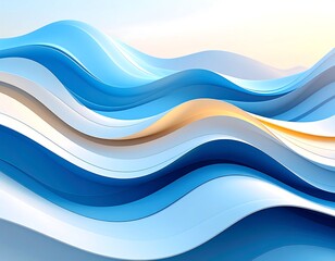 Obraz premium Abstract wavy blue and gold design