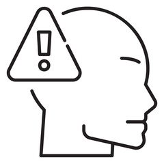 Head Feeling Panic Line Icon