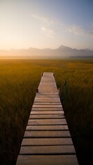 Obraz premium wooden bridge over lake