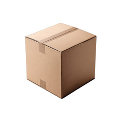 Simple Brown Cardboard Box on Black Backdrop