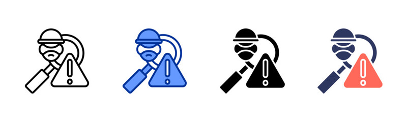Fraud Detection icon sheet multiple style collection