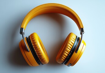 Bright Orange Headphones with Cushioned Ear Pads on Clean White Surface

