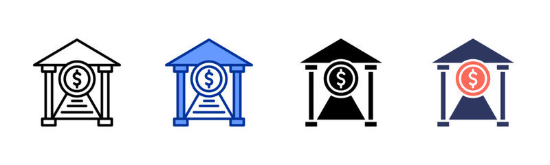 Banking icon sheet multiple style collection