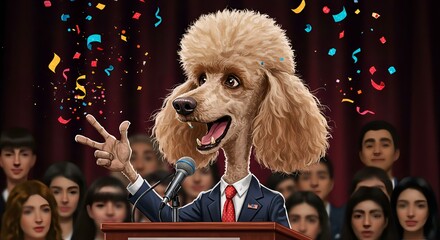 Presidential Poodle: A Canine Campaign Celebration