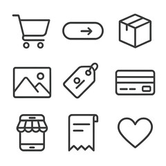 Order icons vector box online icon shopping tag discount product mobile store