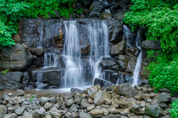 A waterfall during the monsoons near Pune India. Monsoon is the annual rainy season in India from June to September.