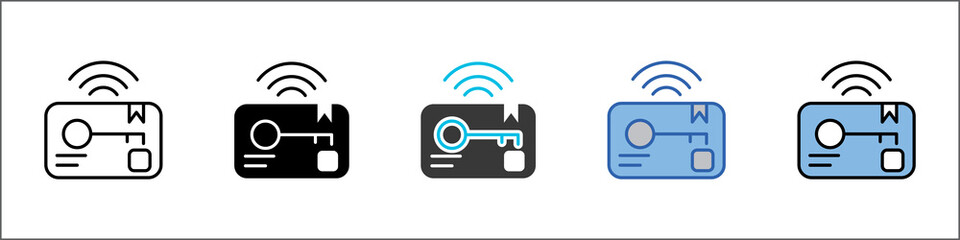 Access Card Icon Pack Multistyle Illustration