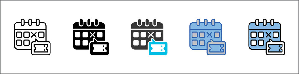 Reservation Icon Pack Multistyle Illustration