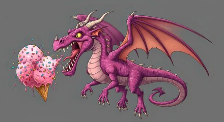Pink Dragon and Ice Cream