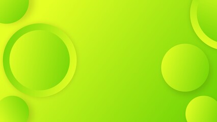 Modern abstract green background with 3D circle elements