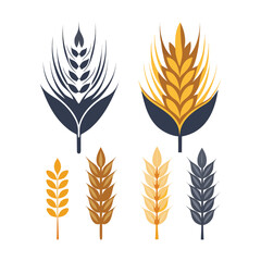 Golden wheat ears, a natural vector illustration for agriculture and food design