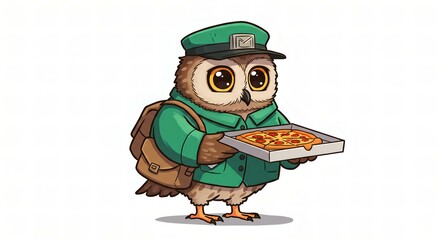 Adorable Owl Pizza Delivery Service