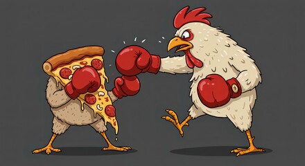 Pizza vs. Chicken: A Hilarious Boxing Match!