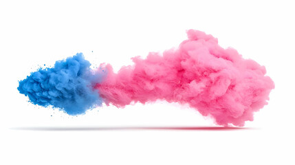 Fototapeta premium Vibrant Blue and Pink Smoke Clouds Swirling in the Air