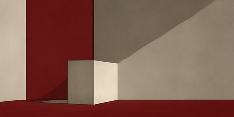 Abstract geometrical shapes in room space