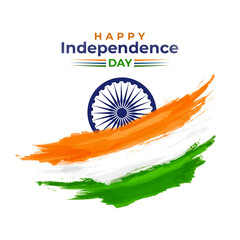 Happy Indian Independence Day Celebration Social Post Design Template, Happy 15th August Patriotic Day Creative Banner Tricolor Background