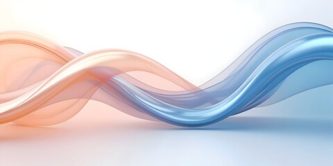Abstract dynamic wave design with flowing orange and blue gradient colors