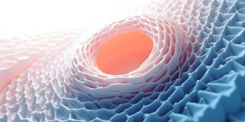 Close up of human skin cell structure with a pore for beauty or health background concept