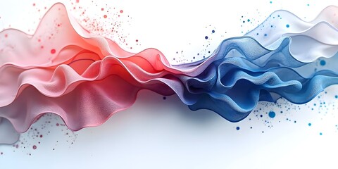Elegant wave with red and blue colors on a white background for stylish presentation