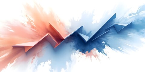 Abstract financial graph with upward trend and color gradient background