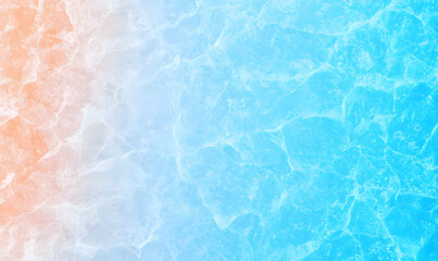 Fototapeta premium Abstract Background of Ice and Water in Soft Orange and Blue Shades