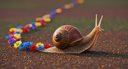 Snail's Journey: A Colorful Path