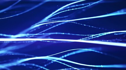 Futuristic light trails dancing in a blue space digital abstract background