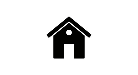 Fototapeta premium Black Silhouette House Icons 