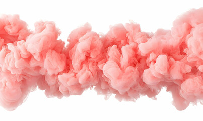 Soft Pink Smoke Swirl on White Background for Creative Use