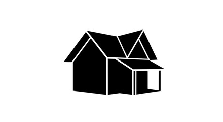 Black Silhouette House Icons
