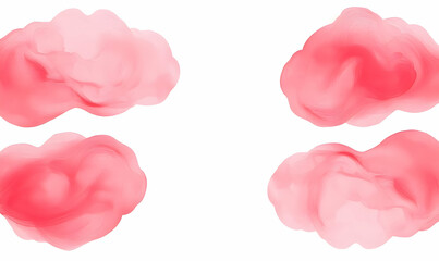 Soft Pink Abstract Clouds on White Background for Design Projects