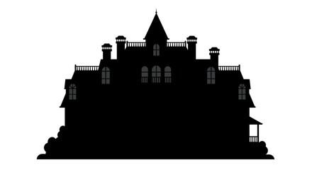Fototapeta premium Black Silhouette House Icons 