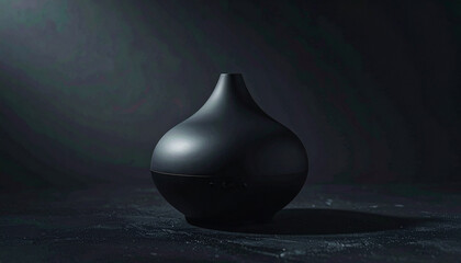 Matte Aroma Diffuser on Dark Background, Focused Light Highlighting Shape and Cap, Masculine Mood