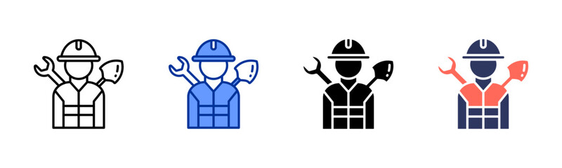 Labour icon sheet multiple style collection