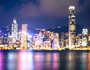 Blurry cityscape at night