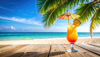 Tropical cocktail on beach