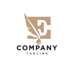 Letter E Writer Logo Icon Vector