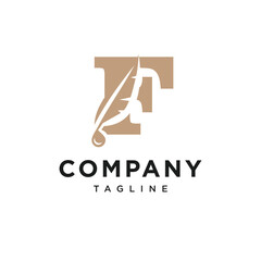 Letter F Writer Logo Icon Vector