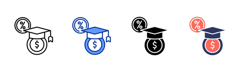 Student Loan icon sheet multiple style collection