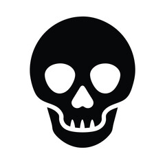Skull With Hollow Eyes Icon Vector Illustration