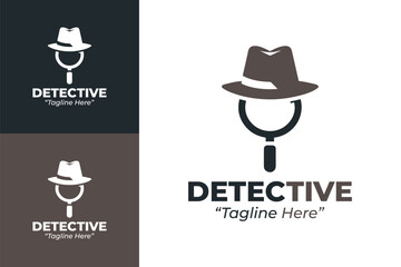 Clean Detective Logo with Dark Brown and Black for Professional Investigation and Mystery Branding
