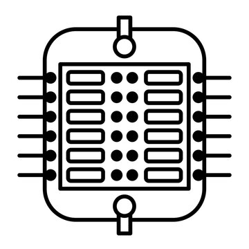 Single car spare part clean line icon mechanic outline element abstract symbol for vehicle service garage workshop maintenance