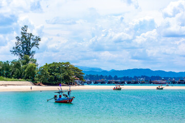Bo Tong Lang Beach in Bo Thong Lang Bay in Bang Saphan. The beach shape is crescent-curved almost...