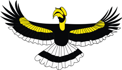 vector illustration of the great hornbill  © surya