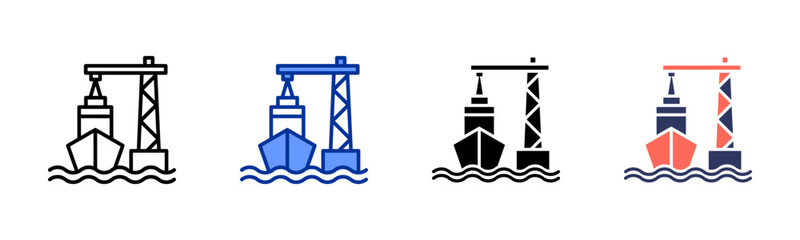 Port icon sheet multiple style collection