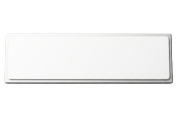 Blank white rectangular magnetic name tag for conferences isolated on a transparent background