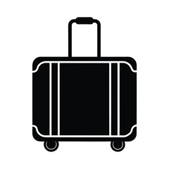 Suitcase With Handle And Wheels Icon Vector Illustration