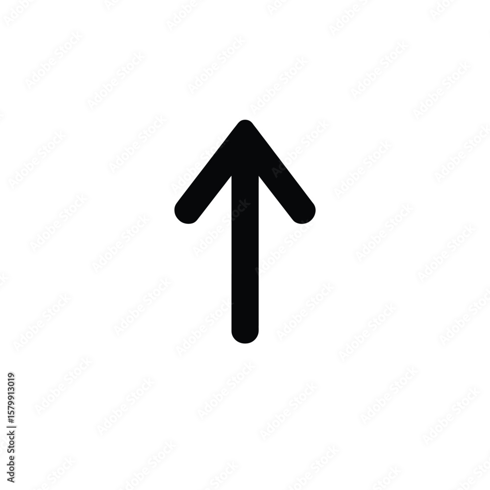 Aufkleber simple upward arrow icon, navigation direction symbol on transparent background